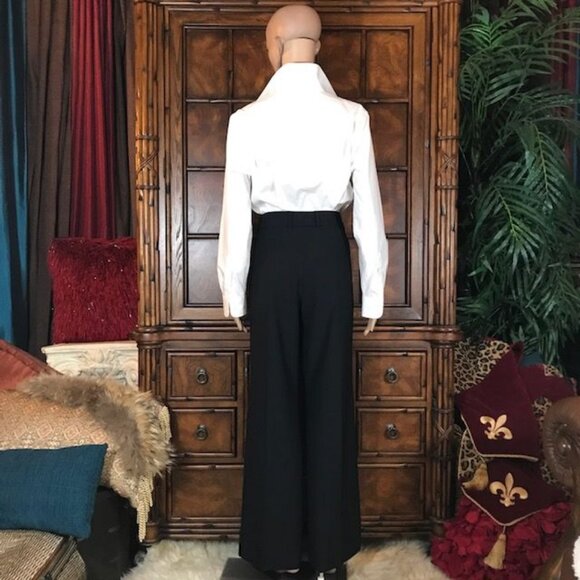 NWOT Anne Klein Montreal Manor Black Wool Blend Angle Pocket Straight Trouser - Picture 4 of 10